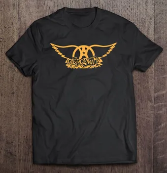 Aerosmith - Originalas (Geltonos Spalvos Logotipas) Marškinėliai Marškinėlius Vyrai Tee Žvejybos Laisvalaikio Drabužių Vyrams, T-Marškinėliai Su Trumpomis Rankovėmis, Hip-Hop Anekdotai