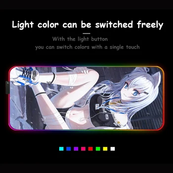 Anime Cartoon Mielas Seksualus Katės Mergina Foto Pelės Mygtukai RGB LED Spalvinga Pelių Kilimėliai Guminiai Bazinė Medžiaga Paviršiaus Patvarus Dygsnio Briaunų Mygtukai