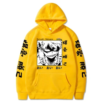 Anime Mano Herojus Akademinės Bendruomenės Hoodie Harajuku Streetwear Bakugou Katsuki Anime Palaidinukė Unisex Drabužiai