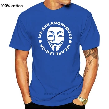 Anonimas Marškinėliai J. Robotas DDoS Įsilaužėlių Internete, Mes Esame Legionas Kaukė Veido Logotipas