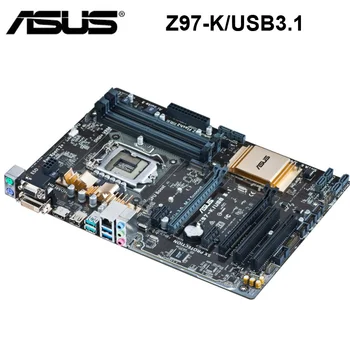 Asus Z97-K/USB3.1 Plokštę LGA 1150 DDR3 Intel Z97 Darbalaukio Asus Z97 Mainboard Core i7 i5, i3 M. 2 PCI-E 3.0 1150 Nemokamas Pristatymas