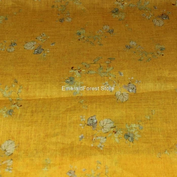 Aukštos kokybės ramės (kiniškosios dilgėlės) raštuoto audinio, vasaros naują stilių, baudos ramės (kiniškosios dilgėlės), imbiero geltona gėlė audinys