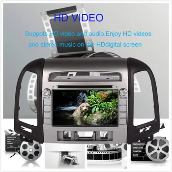 Auto radijo 4GB Android 9.0 automobilių dvd grotuvas HYUNDAI SANTA FE 2006-2012 3 skyles, multimedia, radijo, GPS magnetofonas Galvos vienetas