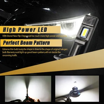 Automatinis priekinių Žibintų F5C H7 LED H4 Canbus Mini LED Žibintai, Automobilių H1 H3 6000K 22000Lm Ne Klaida H11 9005 9006 lemputes Automobiliams
