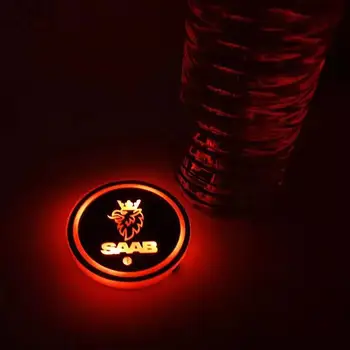 Automobilio LED taurės lempa automobilio salono atmosferą lempos Automobilių Spalvinga vandens puodelį lempos SAAB 