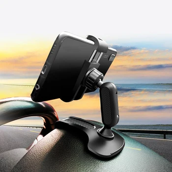 Automobilio prietaisų Skydelyje Telefono Turėtojas 360 Laipsnių Mobilųjį telefoną Stovi galinio vaizdo Veidrodėliai Saulės Skydelis Automobilių GPS Navigacija, Laikiklis Sukiojamomis