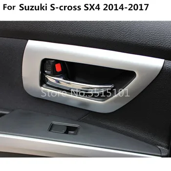 Automobilio Stilius Apima Apsaugoti Apdaila, ABS Chrome Matinis Durys, Vidinės Pastatytas Dubuo 4pcs Už Suzuki S-cross scross SX4 m. m. 2016 m. 2017 m.