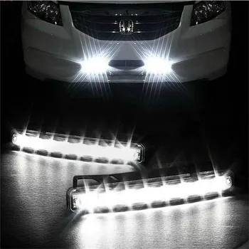 Automobilių Šviesos 8 LED DRL Rūko Važiavimo Dienos šviesos važiavimui Balta Lempa