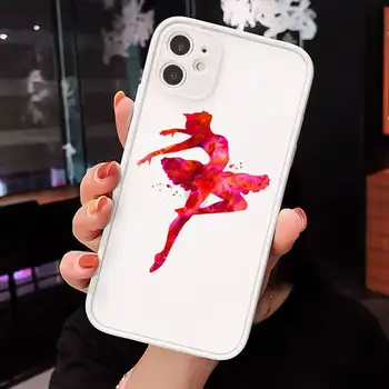 Baleto šokių spalvingas dizainas Telefono Atvejais Matinis Skaidrus iPhone 7 8 11 12-os mini pro X XS XR MAX Plius padengti funda
