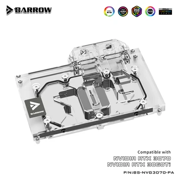 Barrow 3070 3060ti GPU Vandens Blokas NVIDIA Įkūrėjas Edition RTX3070 3060ti, GPU Aušintuvo, PC Vandens Aušinimo, BS-NVG3070-PA