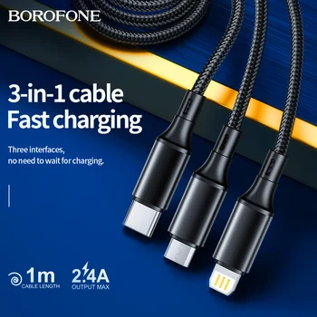 BOROFONE 3in1 USB Duomenų Kabelį 