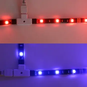 BSOD Led Jungtis L, T, X Formos Įpurškimo RGB Jungtis Ne Suvirinimo Adapteris Jack Plug Moterų LED RGB Juostos Led Eilutė T Plug