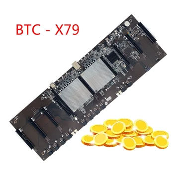BTC X79 Miner Plokštė LGA 2011 8*PCI-E 16X Grafika Kortelės Lizdas 60mm Atstumas Eth Btc Miner Palaiko 9*3060 GPU