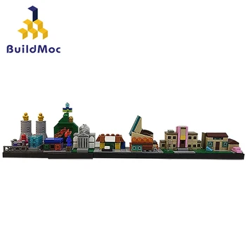Buildmoc Atgal į Ateitį Miesto Panoramoje Architektūros Filmą Magic Pilis Mokyklos Street View 