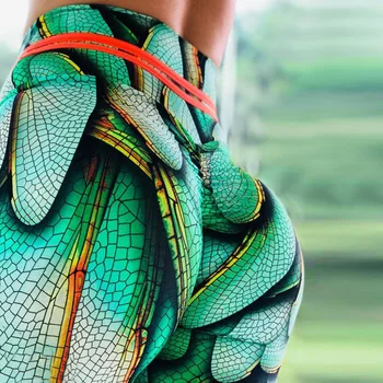 CHRLEISURE Žaliasis Laumžirgis 3D Spausdinimo Moterų Antblauzdžiai Seksuali Fitneso Vasaros Moterų Sporto Antblauzdžiai Aukšto Juosmens Moteris Kelnės