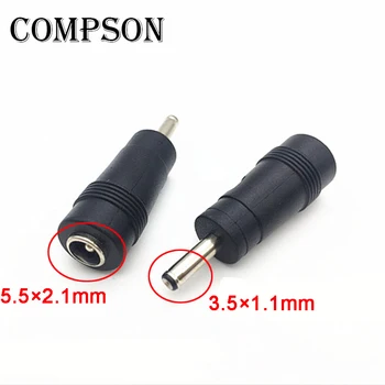 COMPSON 1pcs/daug 5.5 x 2.1 mm moterų 3,5 x 1,1 mm male DC Jungtis, Maitinimo Adapteris 5.5 x 2.1-3.5 x1.1
