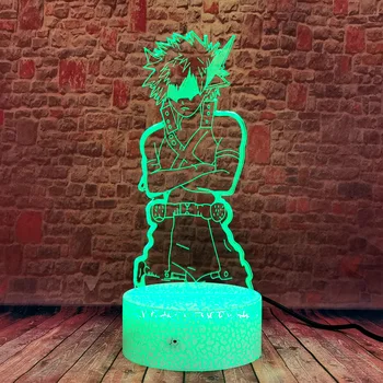 Cool 3D Iliuzija naktinė lempa LED Spalvinga Keičiasi Lempos Mano Herojus akademinės bendruomenės Katsuki Bakugo Anime veiksmo ir žaislas duomenys MHA