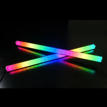 COOLMOON Dvipusis Šviesos RGB Šviesos Juosta 30cm Magnetinės Spalvos-Keičiasi LED Hard Light Bar Kompiuterio korpuso Apdaila