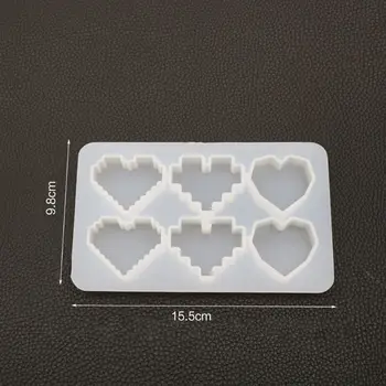 Crystal Epoksidinės UV Dervos Pelėsių Pikselių Meilės Širdies Formos Didelis Veidrodis 