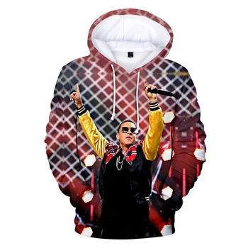Daddy Yankee Hoodies Palaidinukė Hip-Hop Atsitiktinis Streetwear Gobtuvu Palaidinukė Puloveris Poliesteris Unisex Laisvas