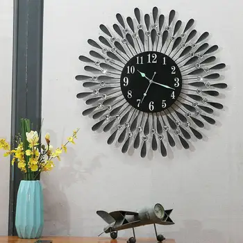 Didelis Šviesos Silent Sieninis Laikrodis Su Sienų Lipdukai Modernus Dizainas Švytuoklės Žiūrėti Laikrodžiai Kambarį Namo Apdaila 60X60cm
