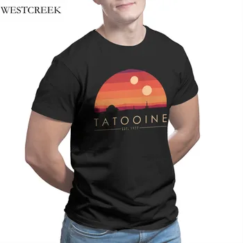 Didmeninė vyriški T-Shirt Tatooine Žaidimai Juoda Vintage Vyrų Drabužiai 33419