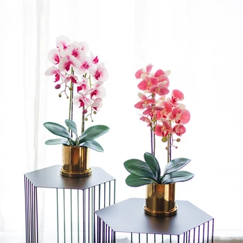 Dirbtinių Drugelių Orchidėja Gėlė Bonsai Nustatyti Namų Puošybai Garden Hotel Šalis Vestuvių 