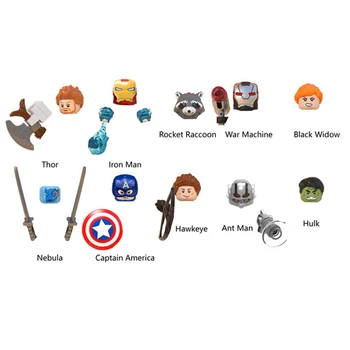Disney Blokai 8pcs/daug Marvel Super Heroes Blokai Geležinis Žmogus Plytų Hulk Duomenys Modelis Žaislai Vaikams Gimtadienio Dovanos
