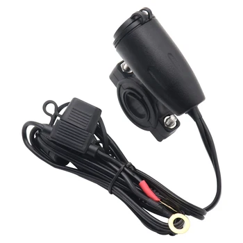 Dual USB Įkroviklio Lizdas 5V 4.8 Maitinimo Lizdo LED Jutikliniu Jungikliu Motociklo Rankenos Laikiklį Maitinimo Adapteris Įkroviklis (12V/24V ATV