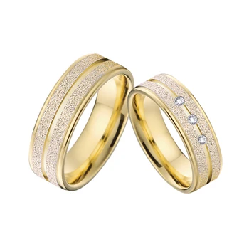 Dubajaus Aukso Emery santuoka vestuvių žiedai vyrams, poroms ir moterims nerūdijančio plieno papuošalai piršto žiedą Meilės Aljansas