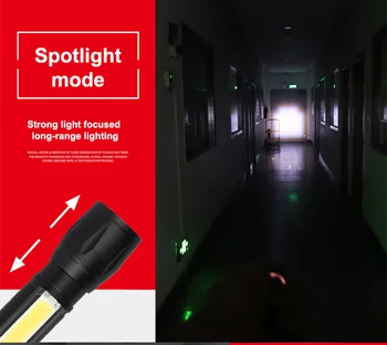 Dviračio Šviesos USB Įkraunama Dviračio Šviesos Zoomable Galingas, atsparus Vandeniui Žibintuvėlis, Kempingas COB LED Žibintuvėlis Dviračių Priedų