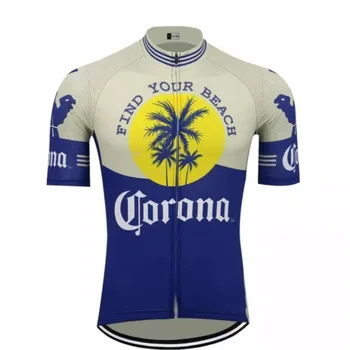 Dviračių Marškinėliai Corona Dviračių Džersis Retro Vyrų Mėlyna Vasaros Divisa Kalnų Maillot Suknelė Hombre Camisa Ciclismo Masculina Tricota