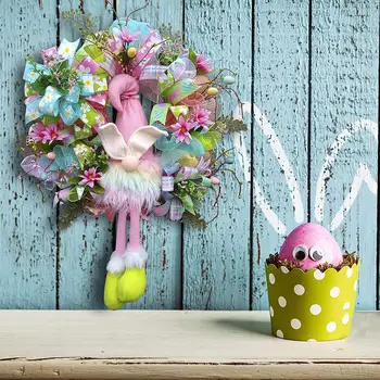 Easter Bunny Vainikas Beveidis Elf Lėlės Girliandą Velykų Namų Dekoro Mielas Kabinti Ornamentu Šalis Dekoro Girliandas Naujos
