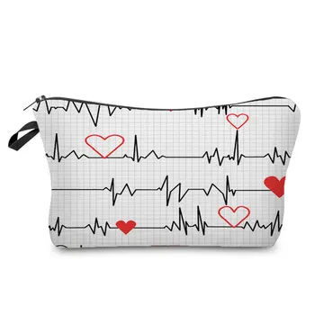 EKG Spausdinti Makiažas Maišelį Karšto Pardavimo Slaugytoja Kosmetinės Naujas Slaugytoja Organizatorius Moteris Aukštos Kokybės Saugojimo Krepšys Mados Mažas, tualetinių reikmenų Krepšys