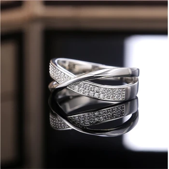 Elegantiškas ir rafinuotas vyrų ir moterų metalo pora X žiedas atsitiktinis šalies dalyvavimą asmeninį vestuvių žiedas papuošalai