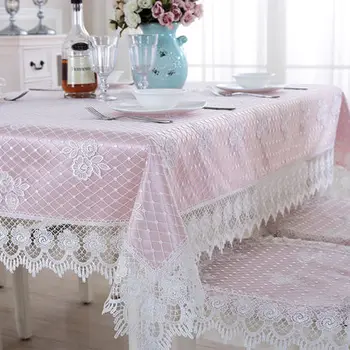 Europa, siuvinėta staltiesė stalo valgomasis stalas padengti staltiesė šiek tiek rausva Nėrinių audinio staltiesė kėdė pagalvėlė atgal 254S