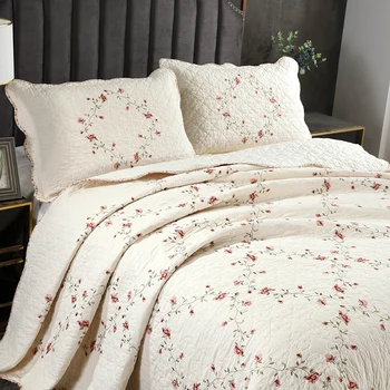 Europos paprastas siuvinėjimo grynos medvilnės lova padengti trijų dalių rinkinys sutirštės paklode su medvilnės lova padengti dygsniuotas
