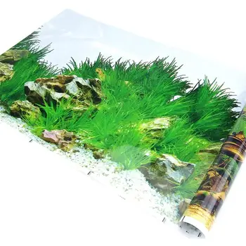 Fono Sienos Plakatas Popieriaus Žuvų Bakas Lanscaping 3D Dvipusis Vandenyno Kraštovaizdžio Plakatas Žuvų Bakas Dekoro Lipduko