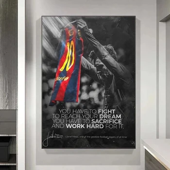 Futbolo Sporto Žvaigždė Lionelis Messi Drobės Tapybos Futbolo Žaidėjas Plakatai ir Spausdina Sienos Menas Nuotraukas Kambarį Namų Dekoro