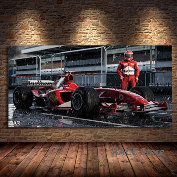 Garsaus Ferrari F2004 Automobilį Sienos Meno ir Spausdinimo F1 Lenktynių sportinių Automobilių Plakatą, Drobė, Tapyba, Skirtą Kambarį Namuose Cuadros Apdaila