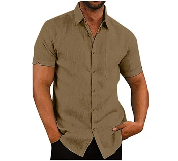 Gibson vasaros vyriški marškinėliai atsitiktinis vyriški baltiniai trumpomis rankovėmis marškiniai vyriški vientisos spalvos kvėpuojantis verslo marškinėliai, drabužiai