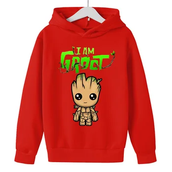 Groot Superhero Hoodie Mergaitės Globėjai Galaxy Filmą 2D Spausdinti Megztinis Treant ilgomis Rankovėmis Sportinę vaikiška Striukė 4-12Y