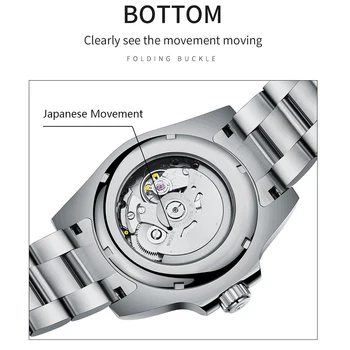 GUANQIN Automatinis laikrodis Vyrams, Mechaninė Laikrodžius Prabangių Japonijos Judėjimo 100M Vandeniui Keramikos Bezel Safyras 2021