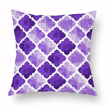 Gėlių, Geometrinių Violetinė MANDELA Užvalkalas Dekoratyvinių Pagalvėlių, Sofa - 