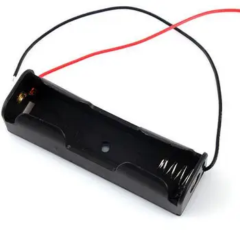 HJXY 10 Vnt Mažosios plastikos baterija atveju shell 1 x 18650 Baterija 3.7 V Įrašo Saugojimo Dėžutė Turėtojas Atveju Juoda Su Viela, Švinas