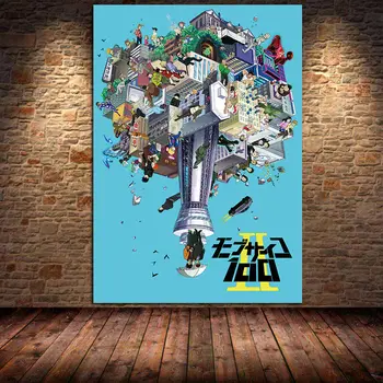 Japonijos Anime Mob Psicho 100 Drobės Tapybos Plakatai ir Spausdina Sienos Menas Nuotraukas Kambarį Namo Apdaila Cuadros Neįrėminti