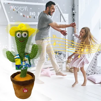 Kaktusas Pliušiniai Žaislai Šokių, Dainavimo Sumažinti Stresą Žaislas Elektroninių Pliušinis Kaktusas, Daina, Šokėjas, Minkšti Kimštiniai Lėlės Vaikų Švietimo Žaislas