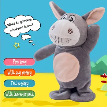 Kalbame Donkey Pliušinis Žaislas Elektroninių Interaktyvūs Žaislai Įrašymo Švietimo Vaikai Žaislų Šokių Pėsčiomis Elektroninių Žaislų Gyvūnų Smart