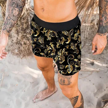Karšto Pardavimo Havajų Paplūdimio Šortai vyriški Spausdinti Prarasti Paauglių Paplūdimio Quick-Dry Atsitiktinis vyriški Šortai Juodos spalvos Dekoratyviniai Modelis