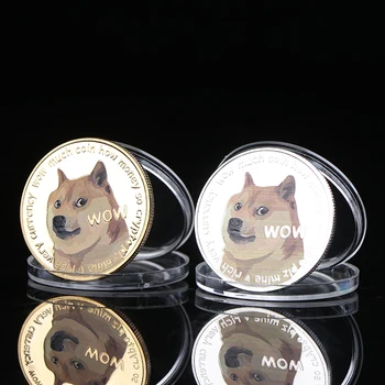 Karšto Pardavimo Spalva Dogecoin Progines Monetas Mielas Šuo Modelis Šuo Suvenyrų Kolekcija Dovana